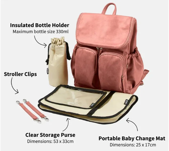 Signature Nappy Backpack - Dusty Rose  Vegan Leather