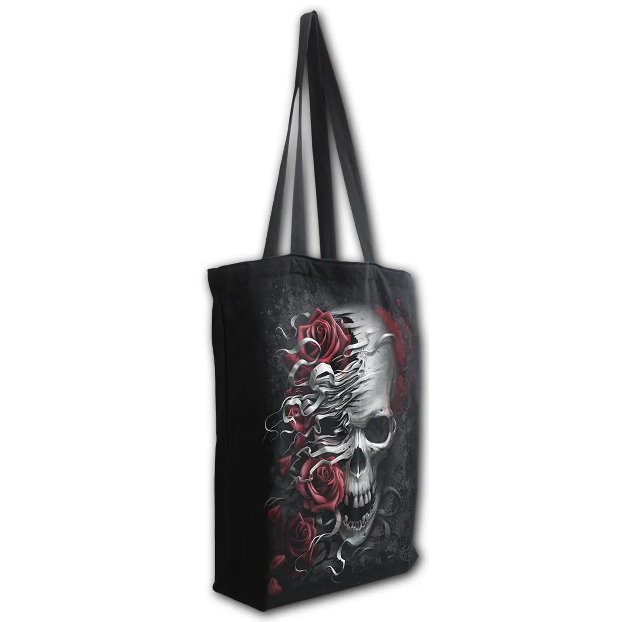 Skulls "N' Roses Bag 4 Life Canvas Long Handle Tote Bag