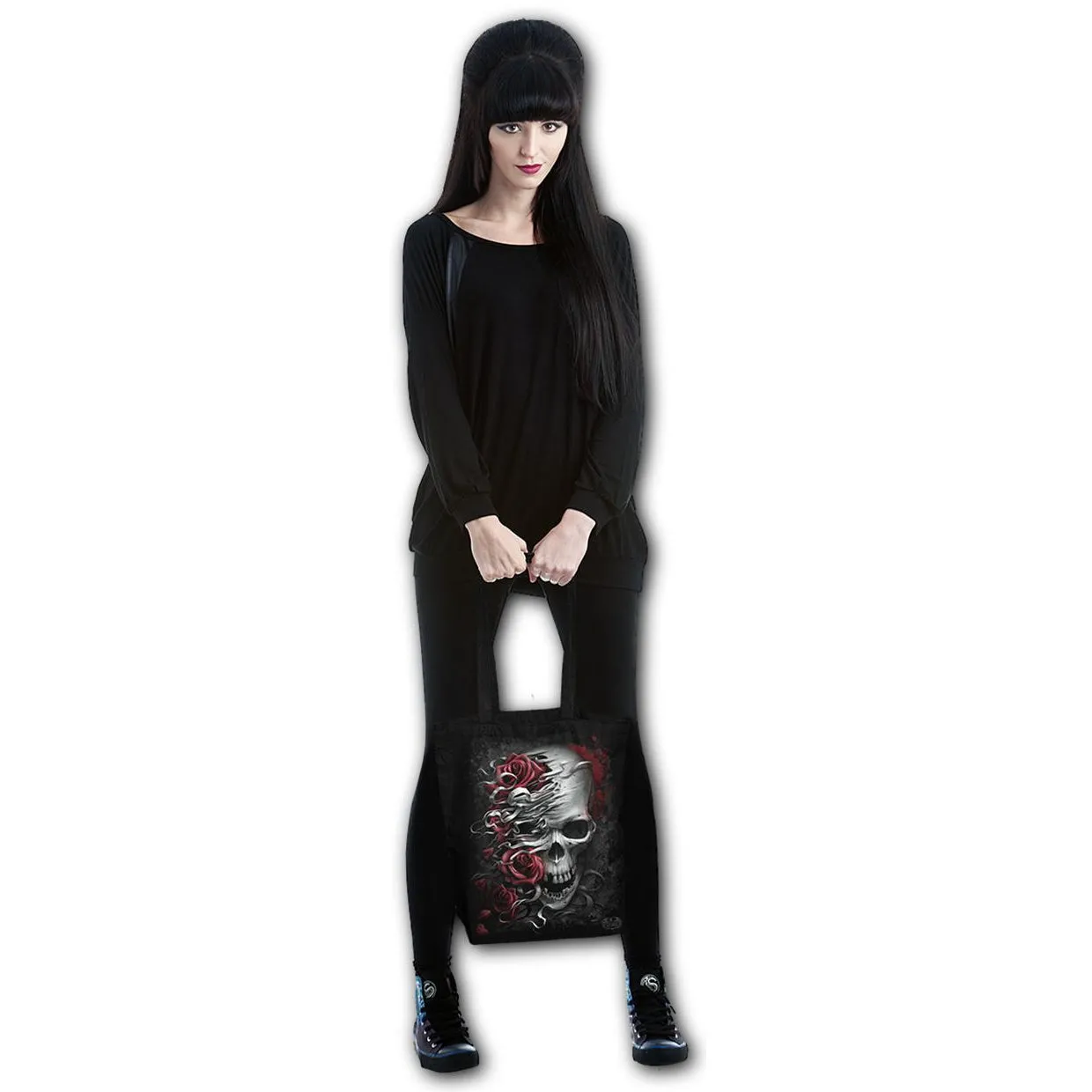 Skulls "N' Roses Bag 4 Life Canvas Long Handle Tote Bag