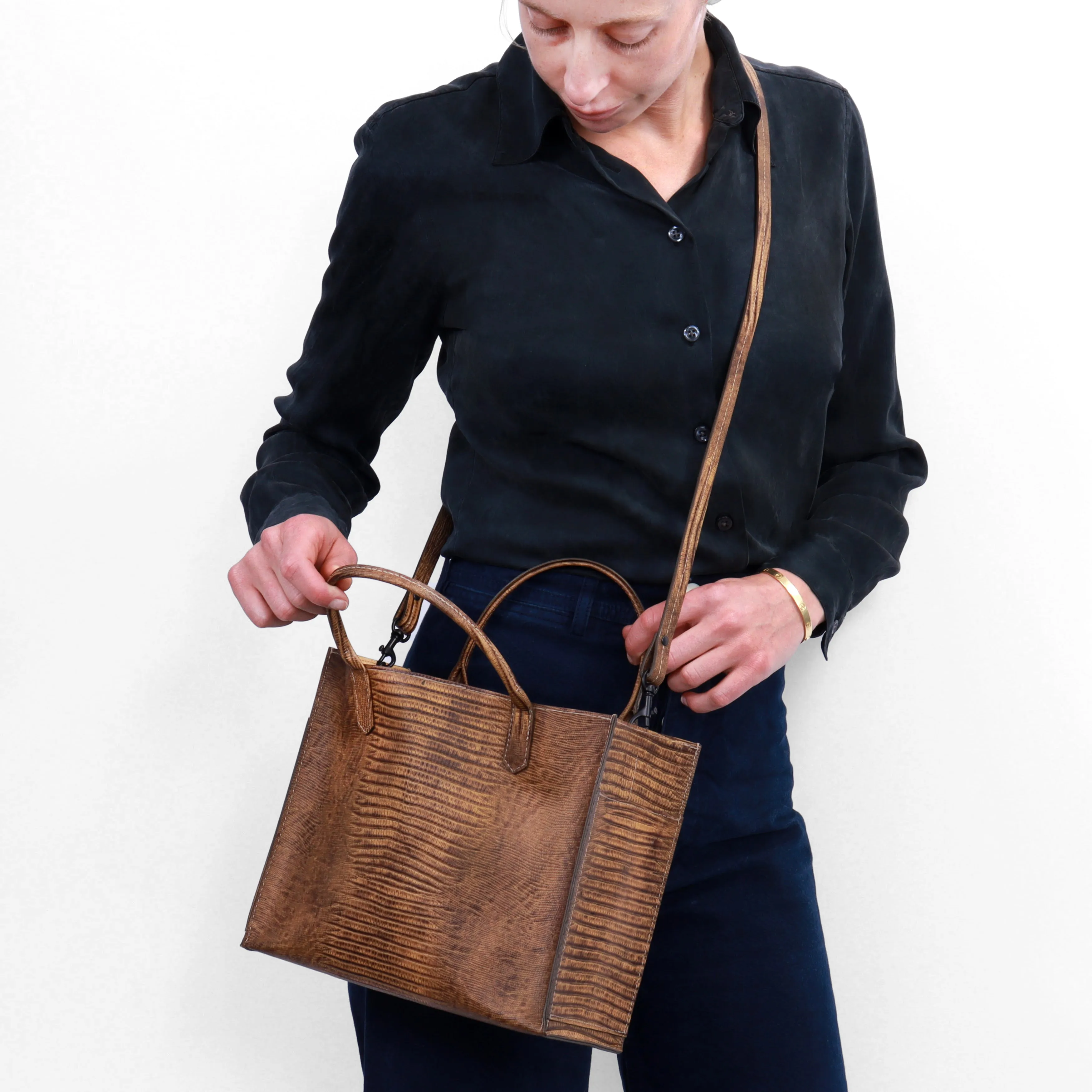 SMALL HARBOR TOTE ORCHID PEBBLED CALF