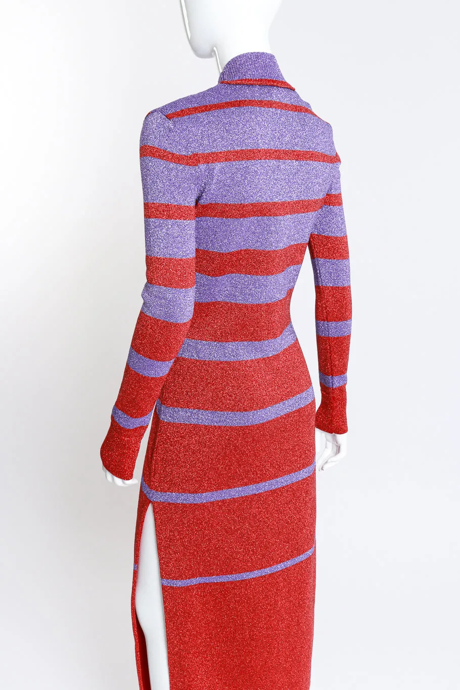 Striped Metallic Knit Maxi Dress