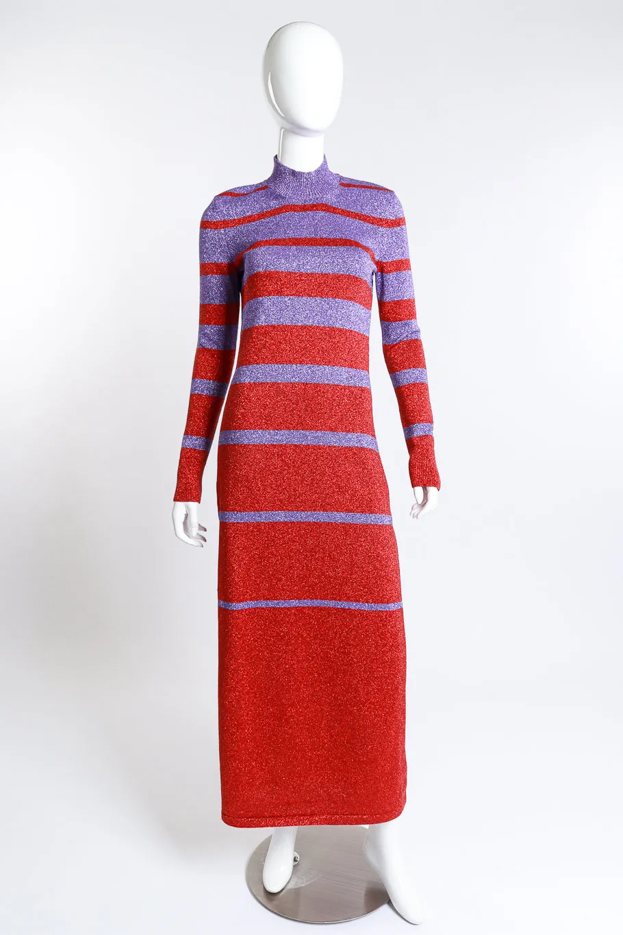 Striped Metallic Knit Maxi Dress