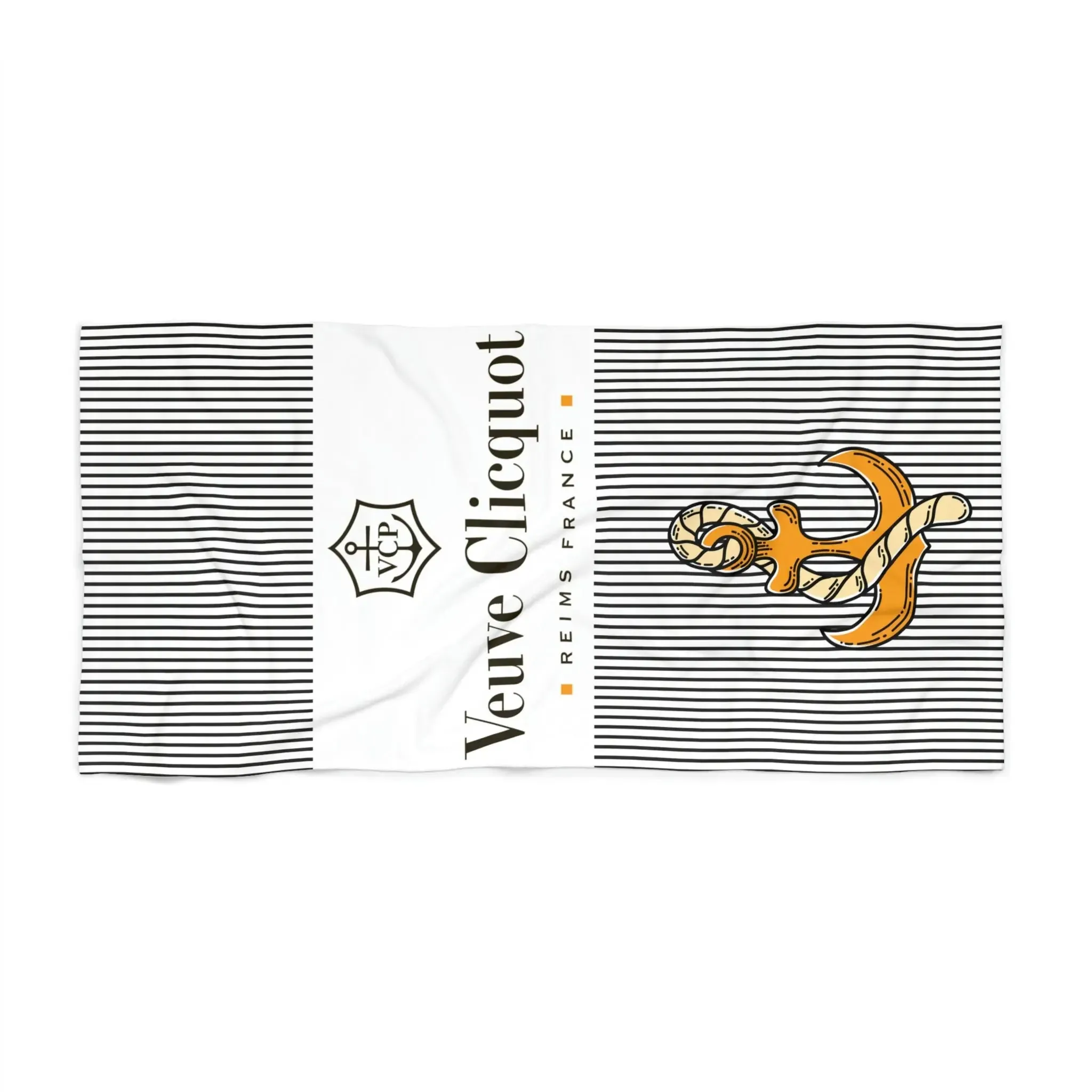 Striped Veuve Champagne Beach Towel