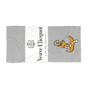 Striped Veuve Champagne Beach Towel