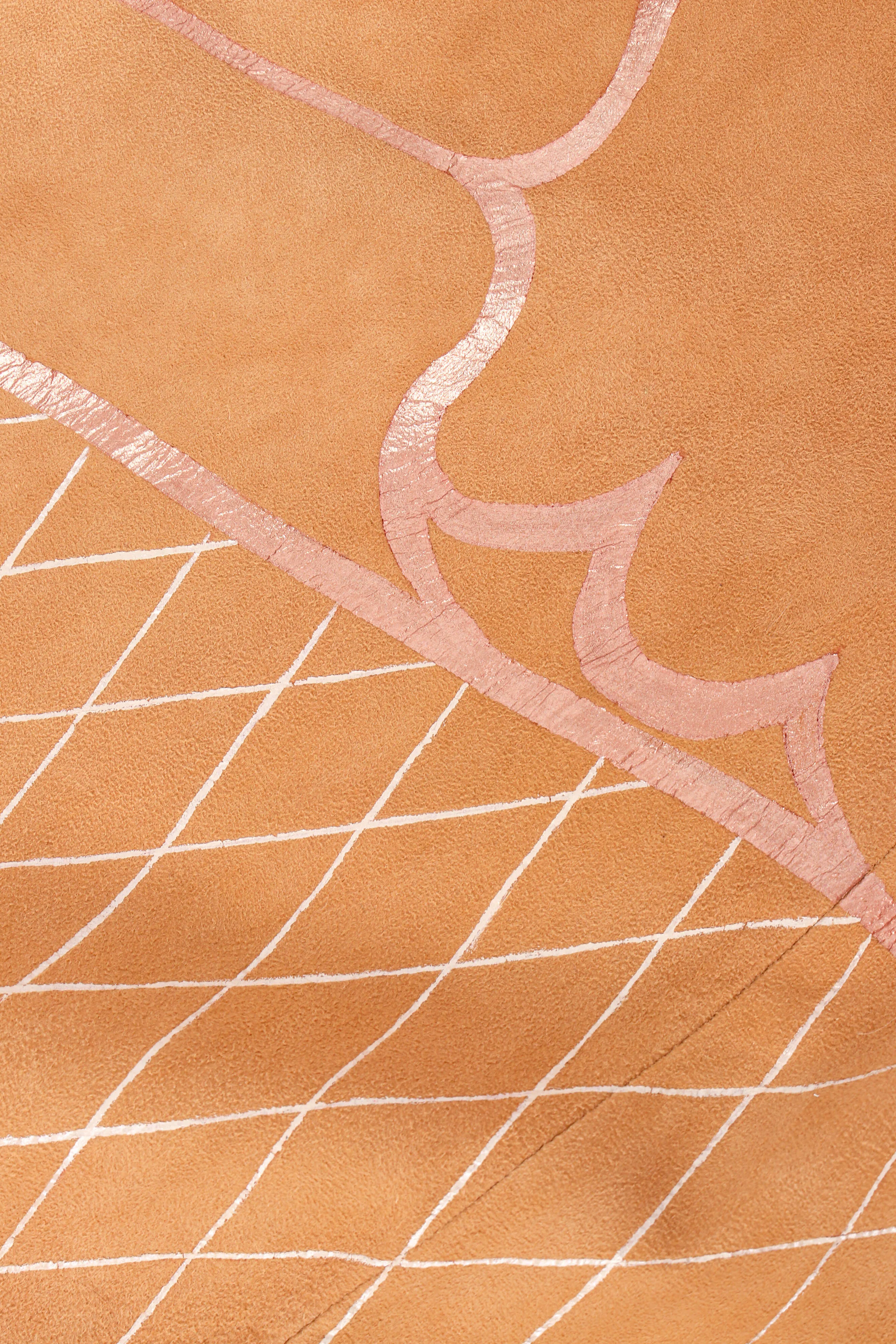 Suede Leaf Print Duster