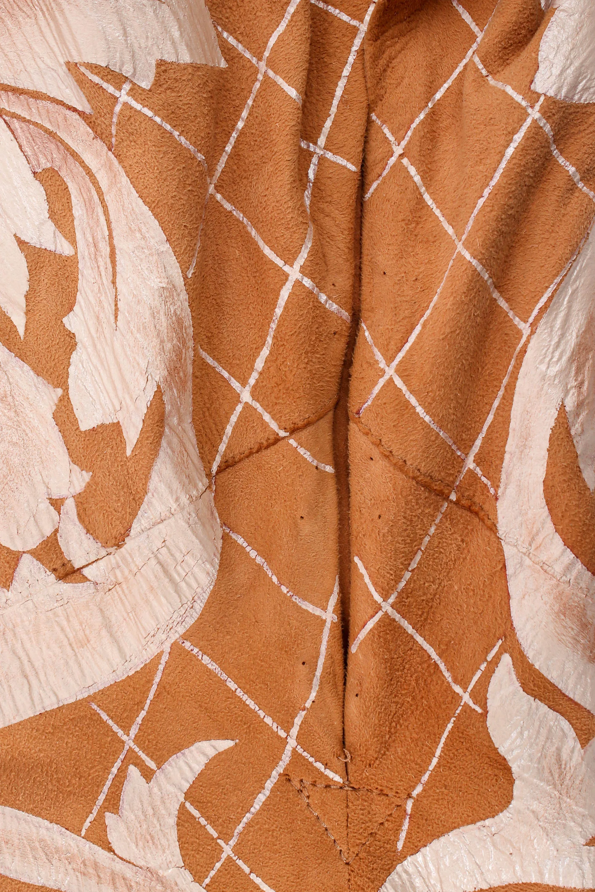 Suede Leaf Print Duster