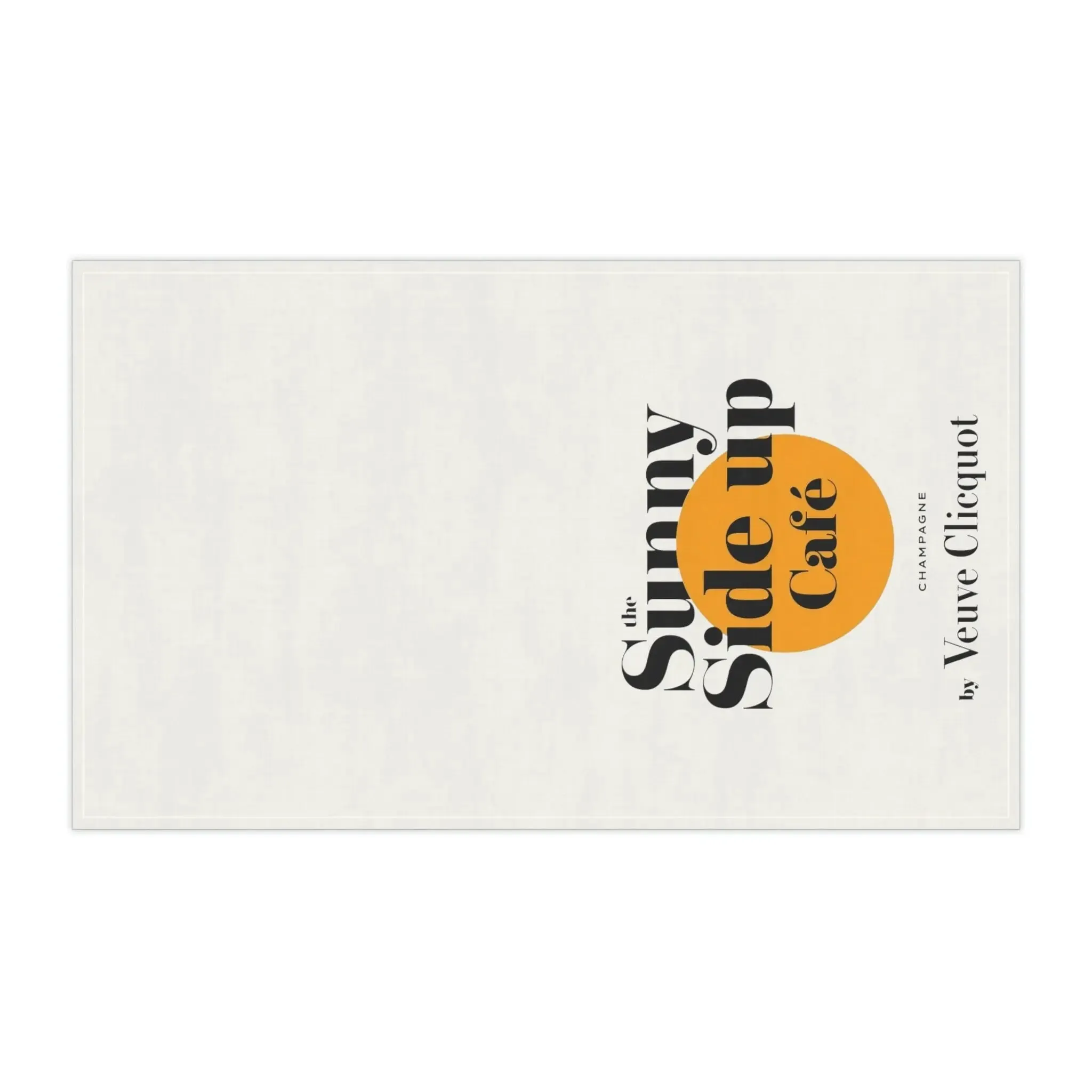 Sunny Side Up Cafe Champagne Label Kitchen Tea Towel