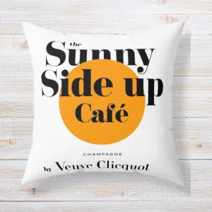 Sunny Side Up Veuve Champagne Square Throw Pillow