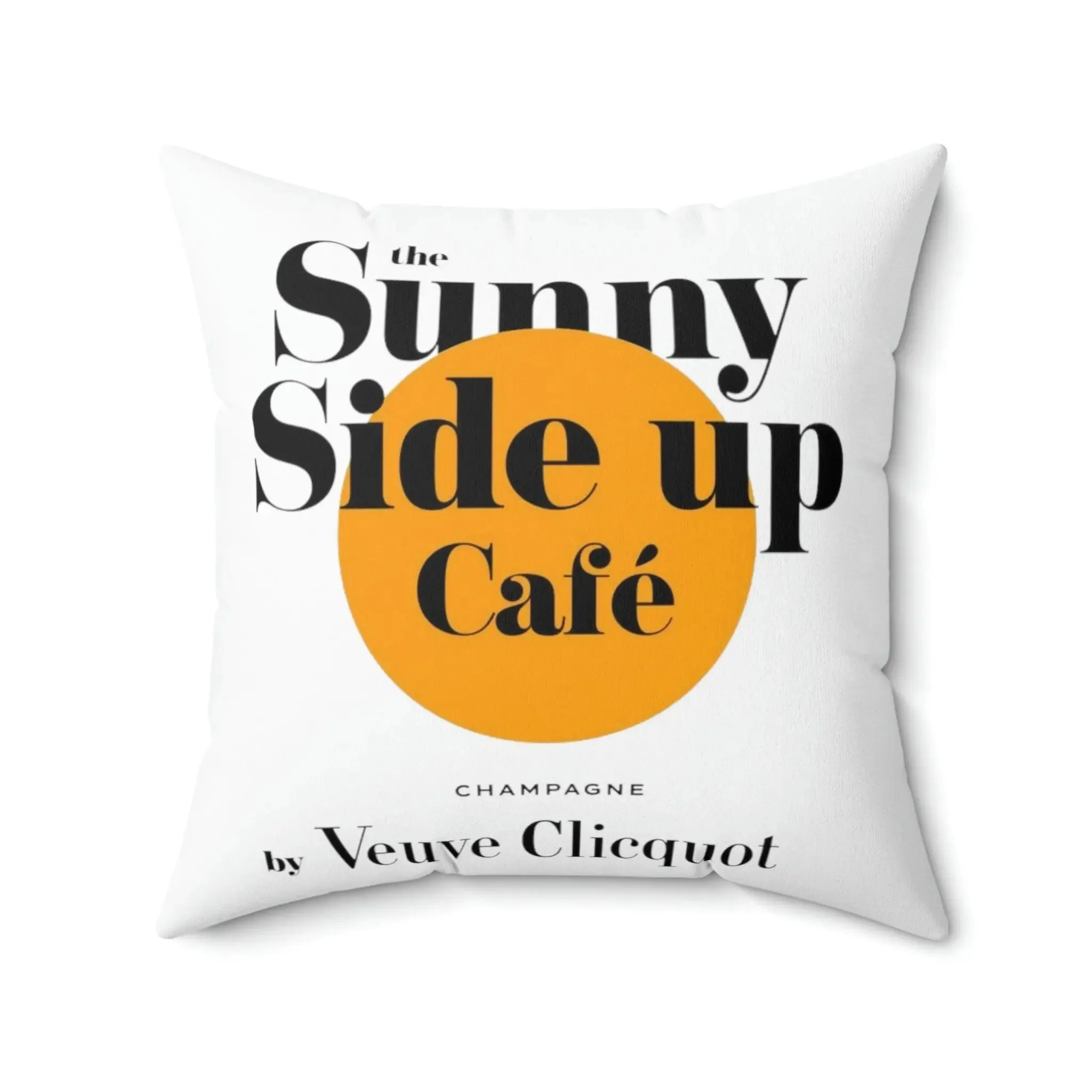 Sunny Side Up Veuve Champagne Square Throw Pillow