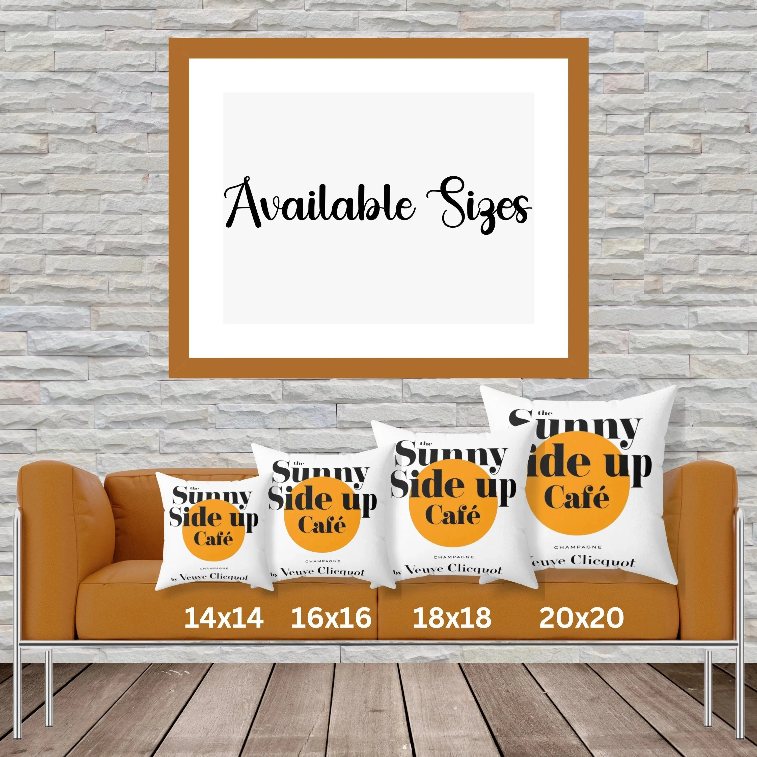 Sunny Side Up Veuve Champagne Square Throw Pillow
