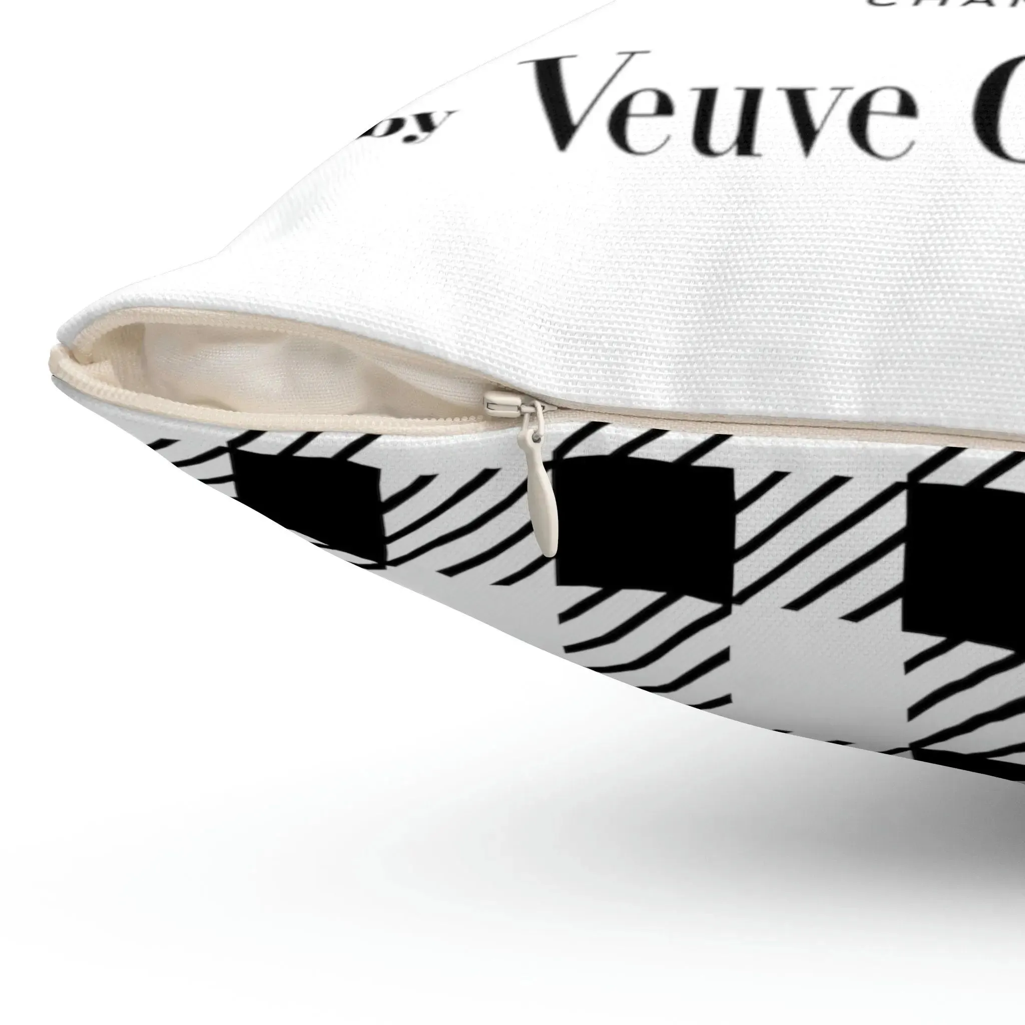 Sunny Side Up Veuve Champagne Square Throw Pillow