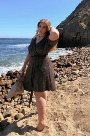 Tiffany Metallic Surplice Dress
