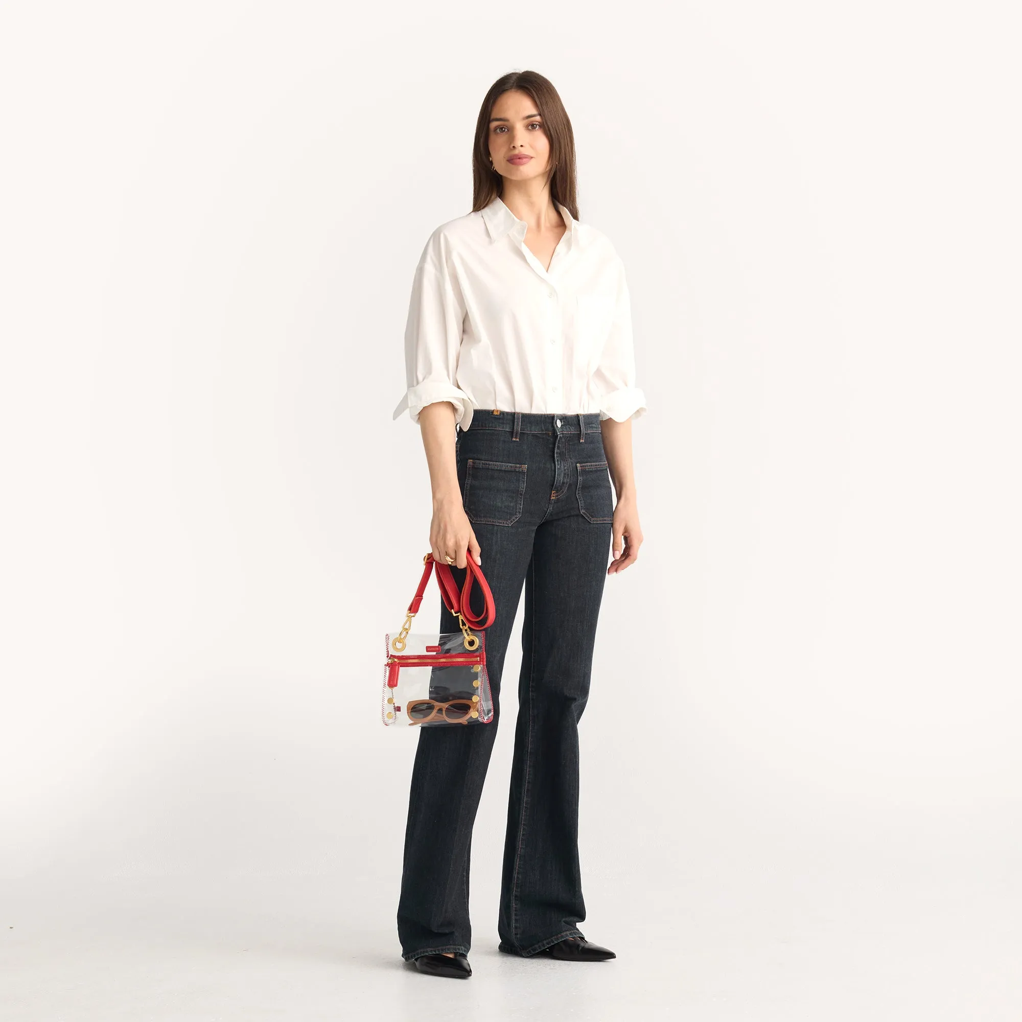 Tony | Clear Poppy Red/Brushed Gold | Sml