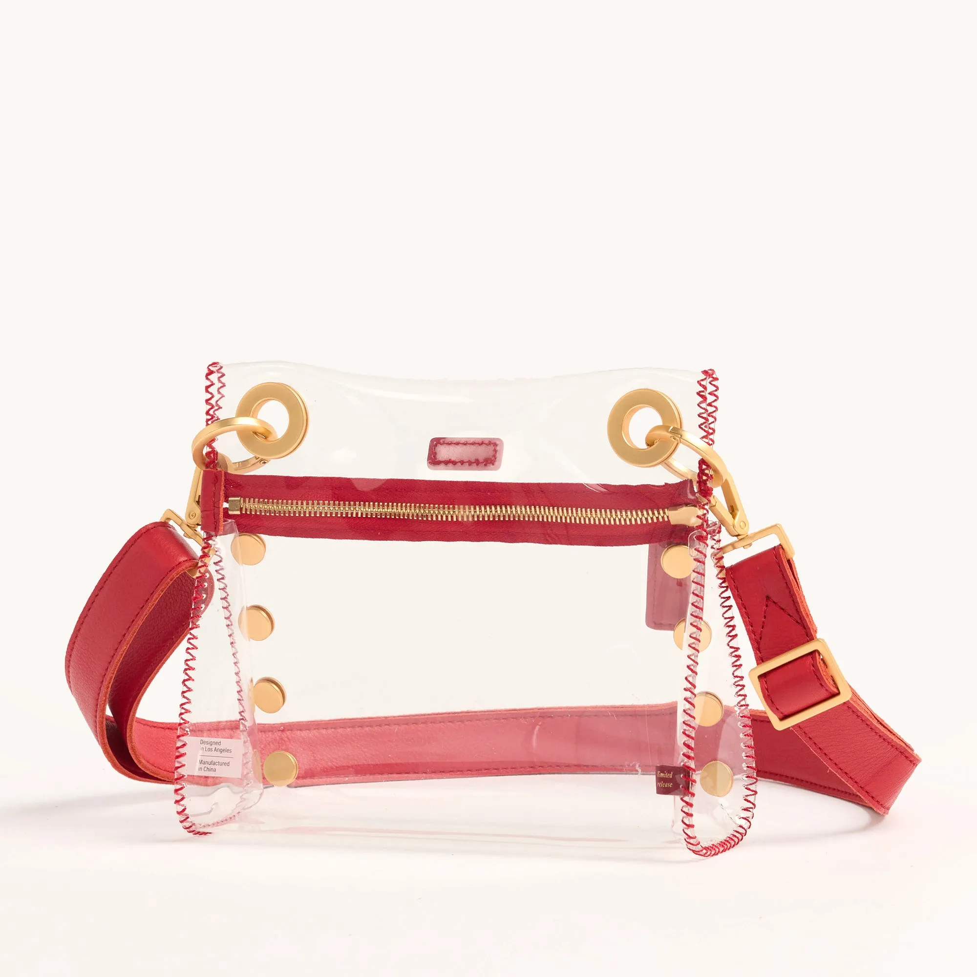 Tony | Clear Poppy Red/Brushed Gold | Sml