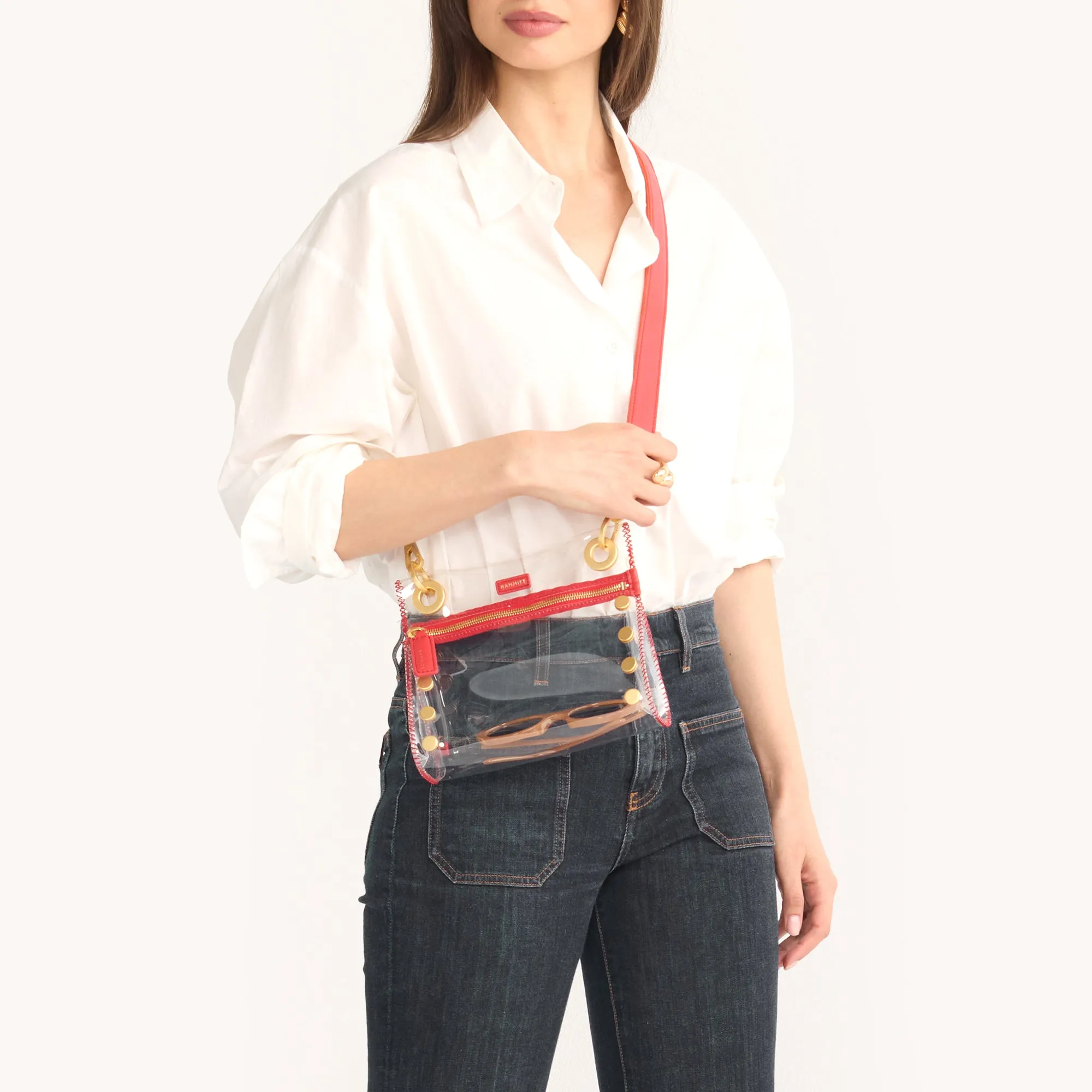 Tony | Clear Poppy Red/Brushed Gold | Sml