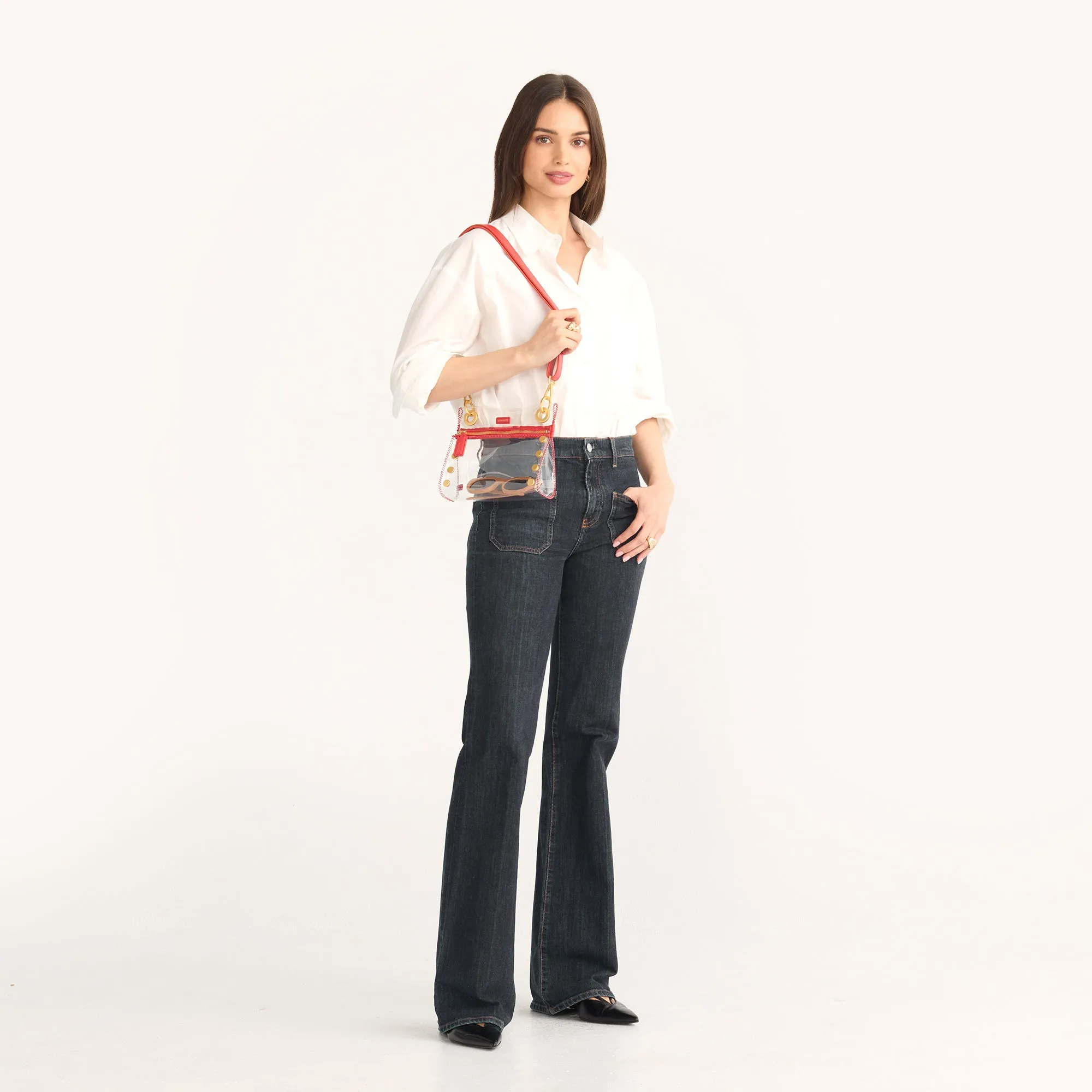 Tony | Clear Poppy Red/Brushed Gold | Sml