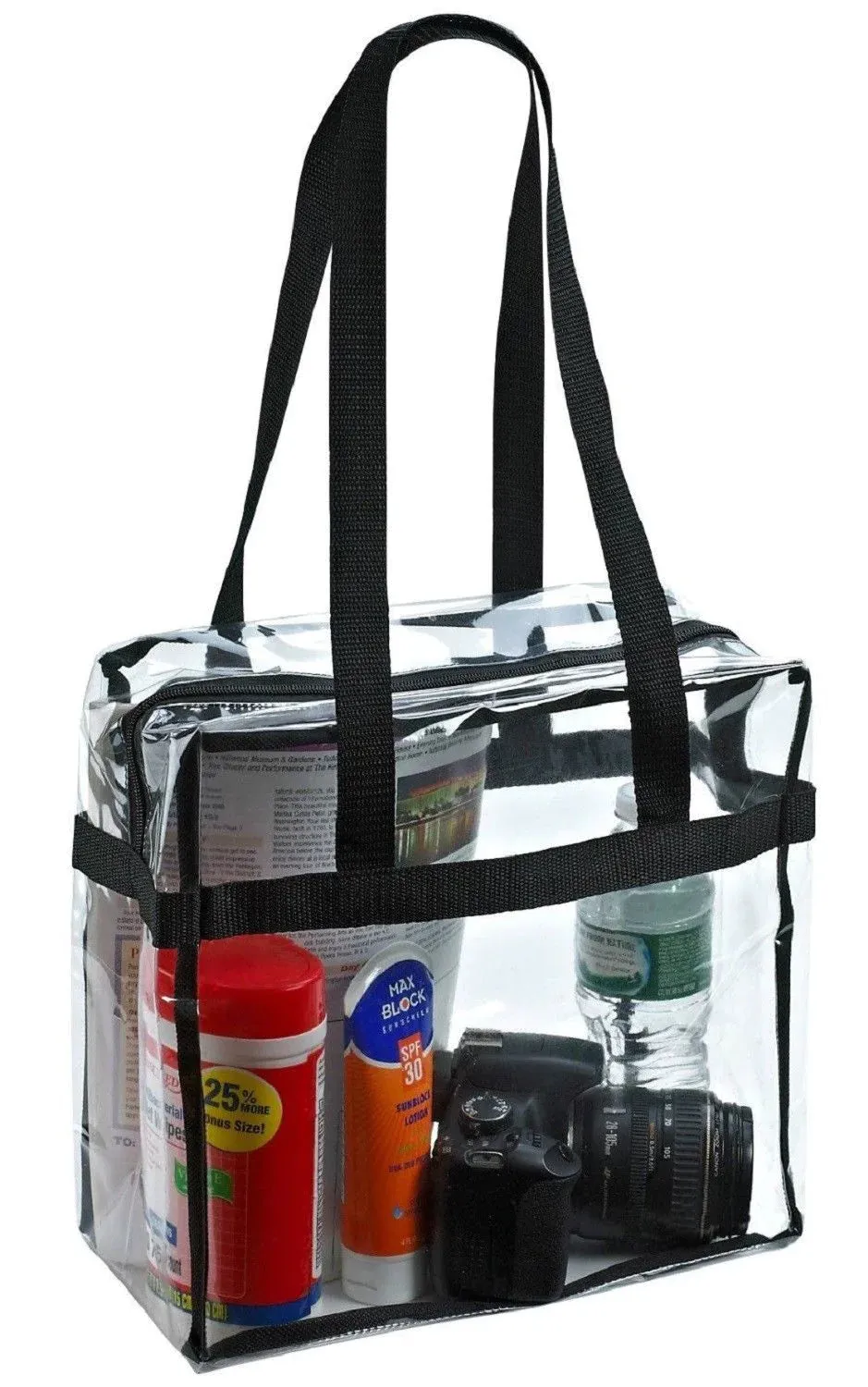 Transparent Handbags for Women – 2x Clear PVC Tote Bags Stadium Approved