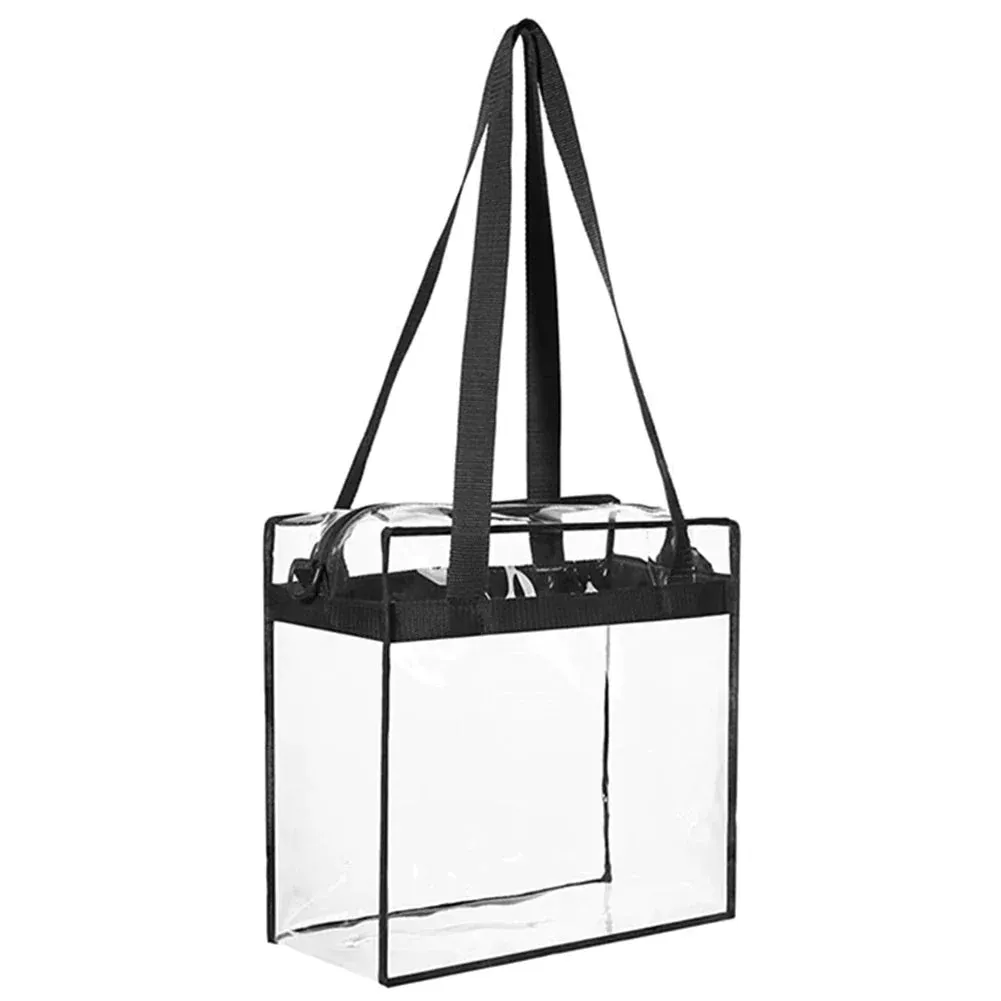 Transparent Handbags for Women – 2x Clear PVC Tote Bags Stadium Approved