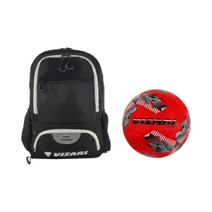 Vizari Avila Soccer Sports bag with Lucca Soccer Ball (RED)