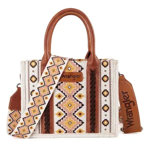 WG2202-8120S  Wrangler Southwestern  Print Small Canvas Tote/Crossbody - Coffee