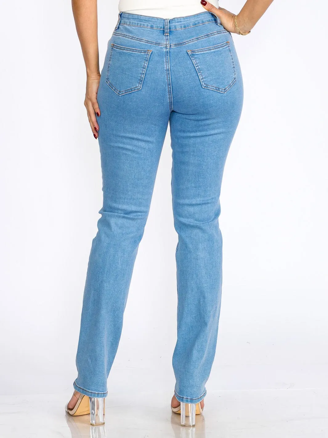 WOMEN'S BUTTON CLOSURE POCKETS HEART RHIMESTONE STRETCH DENIM SKINNY JEANS