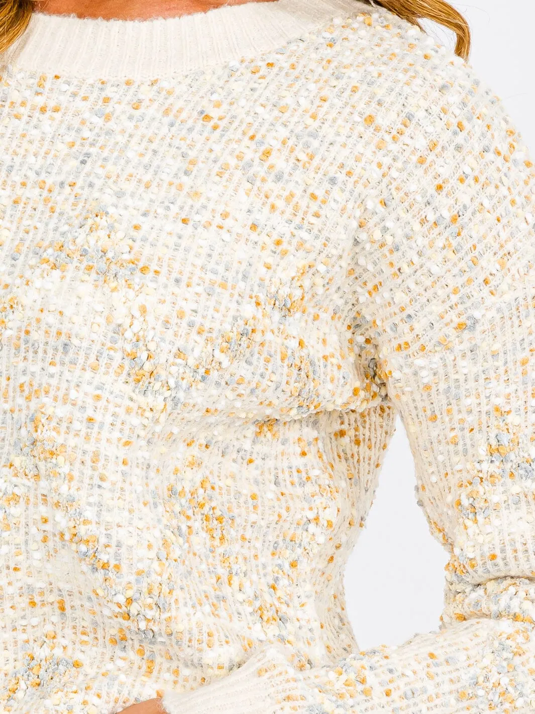 WOMEN'S LONG SLEEVE MULTI COLORS PRINTED PULLOVER SWEATER