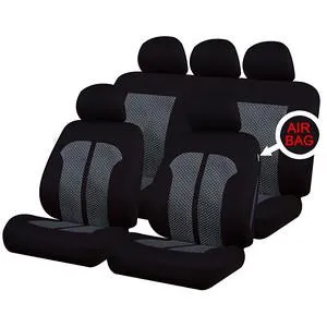 XtremeAuto® Universal 9 PCE Classic Timeless Grey / Black Full Set of Seat Covers