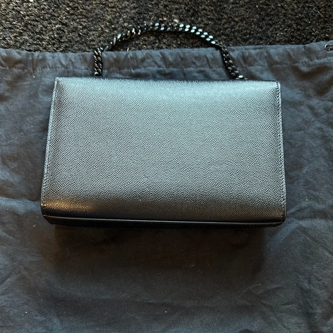 YSL KATE Small Black Grained Leather with Black Hardware