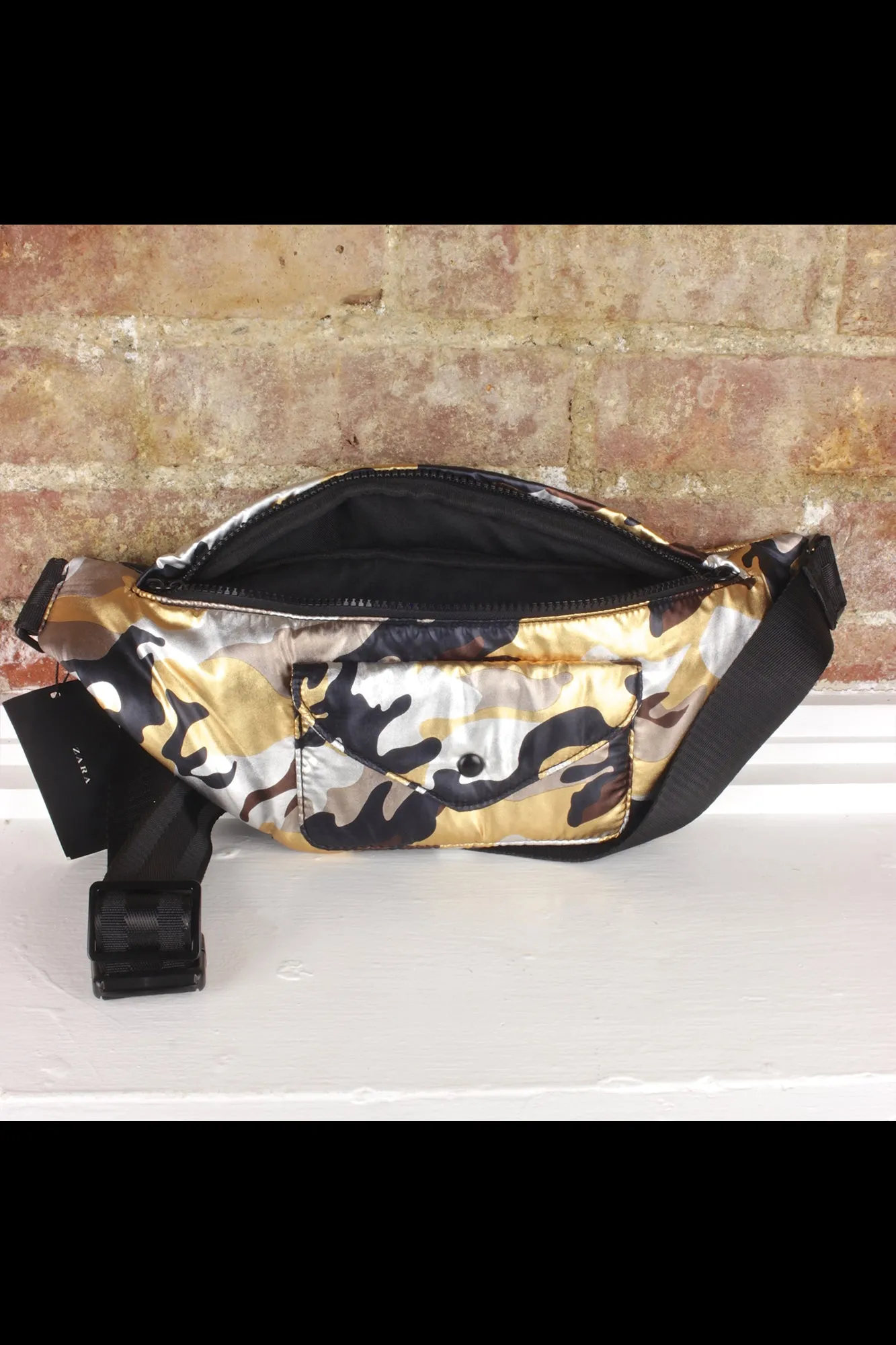 Zara Metallic Camo Bag