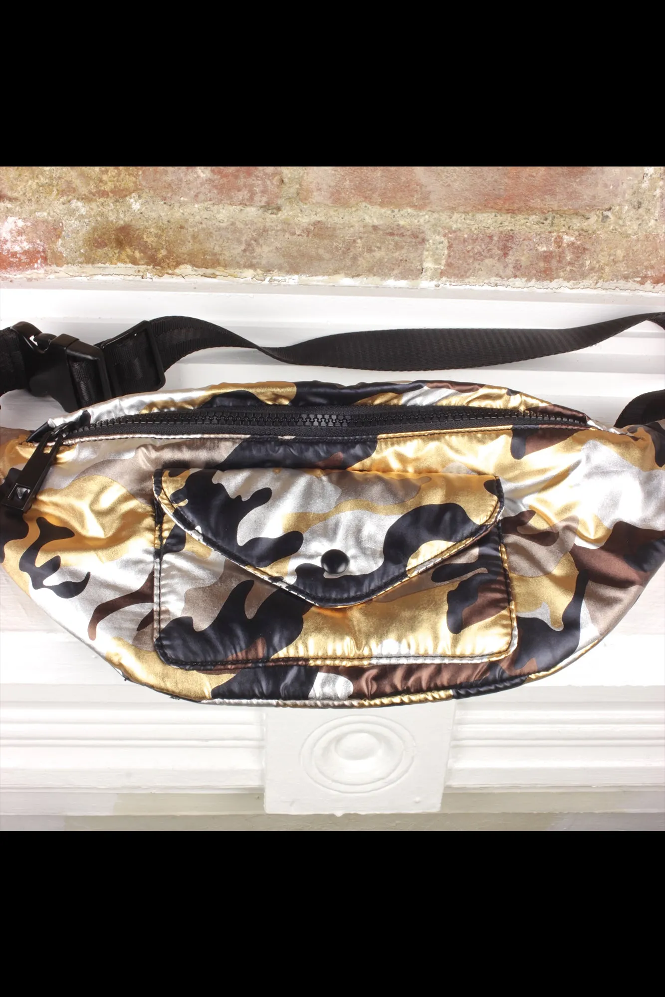 Zara Metallic Camo Bag