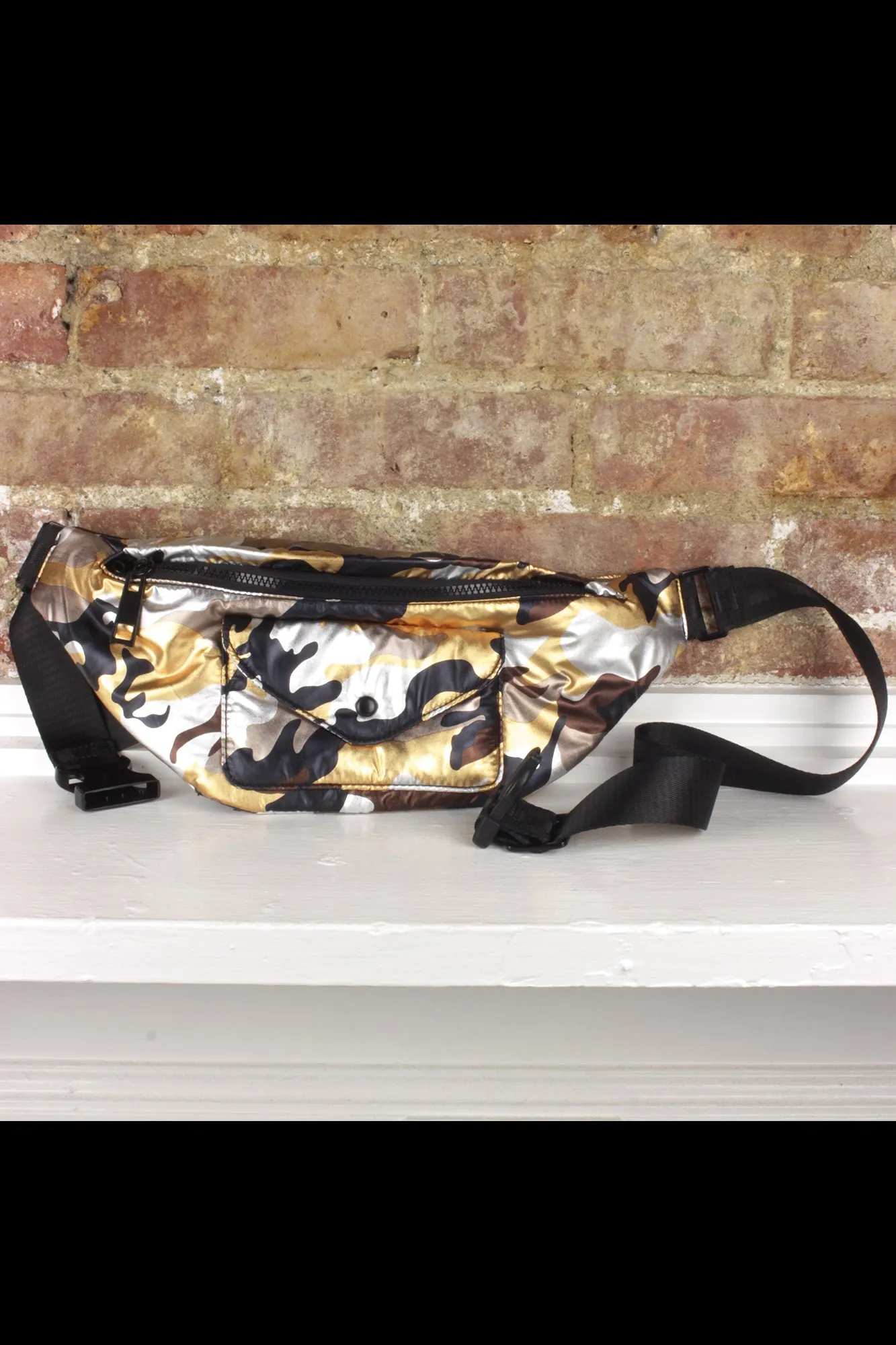 Zara Metallic Camo Bag
